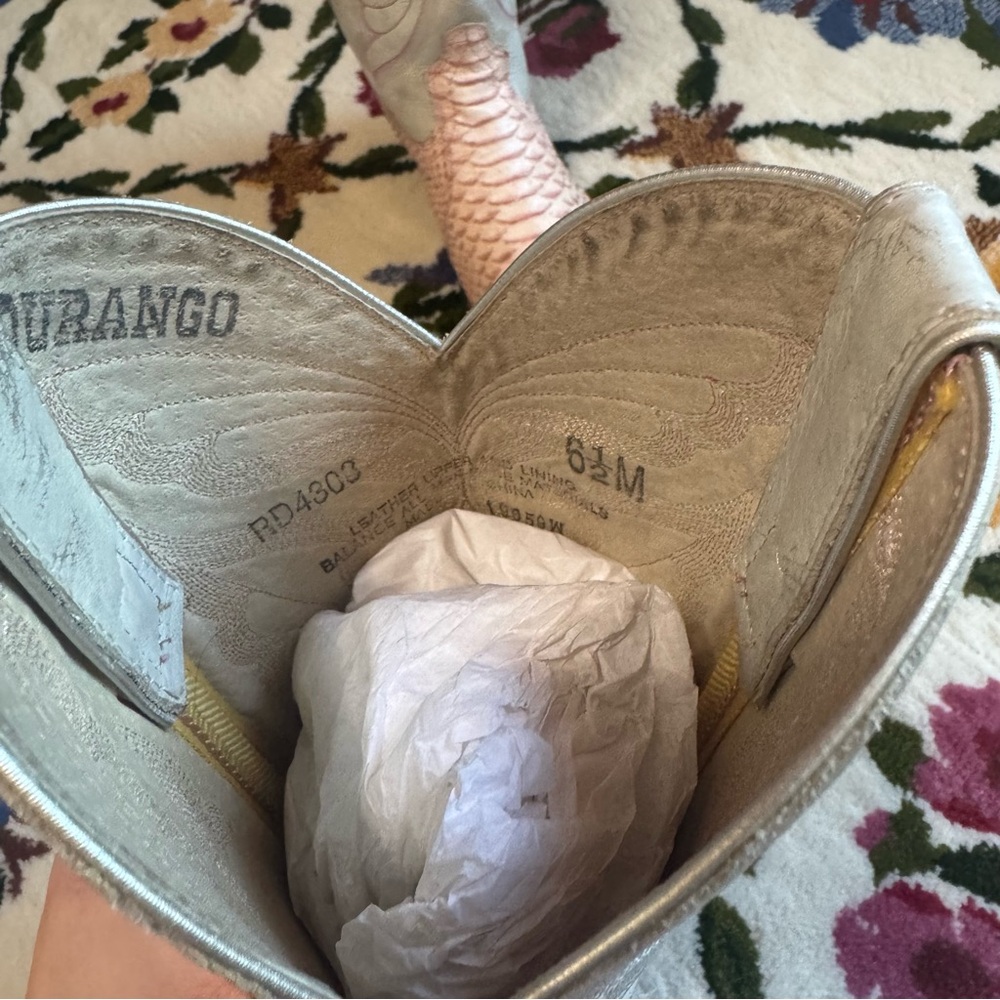 Vintage Durango Pink Snakeskin Python Leather Upp… - image 6